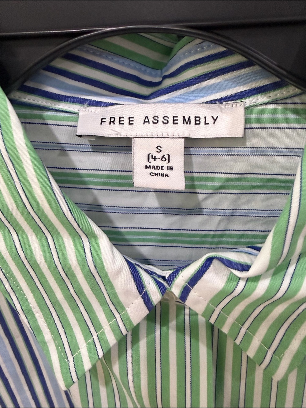 NWT matching set cotton stripe button-front shirt & ruffle shorts Free Assembly - Picture 5 of 7